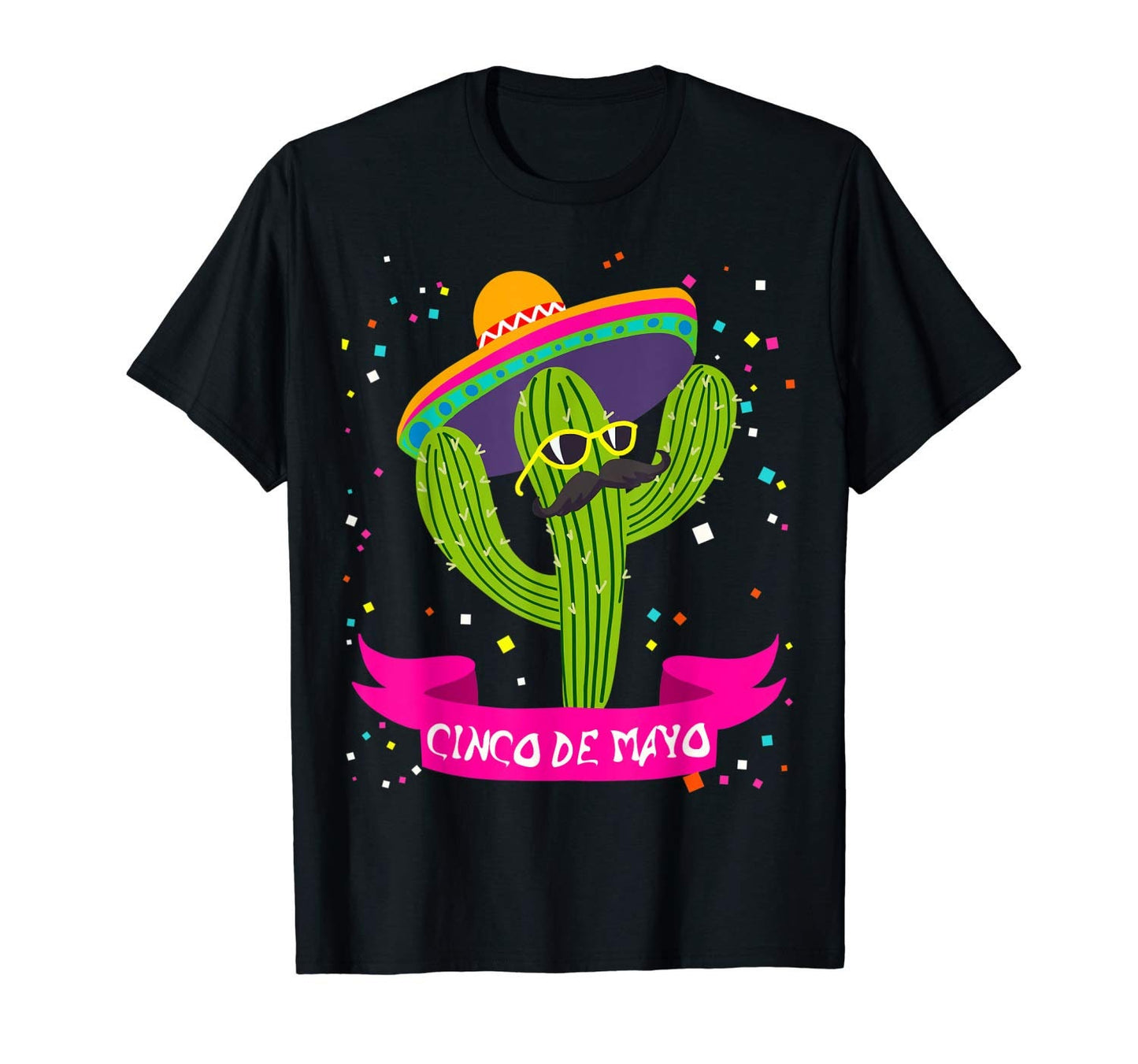 Fiesta Cactus in Sunglasses & Sombrero Cinco de Mayo Shirt