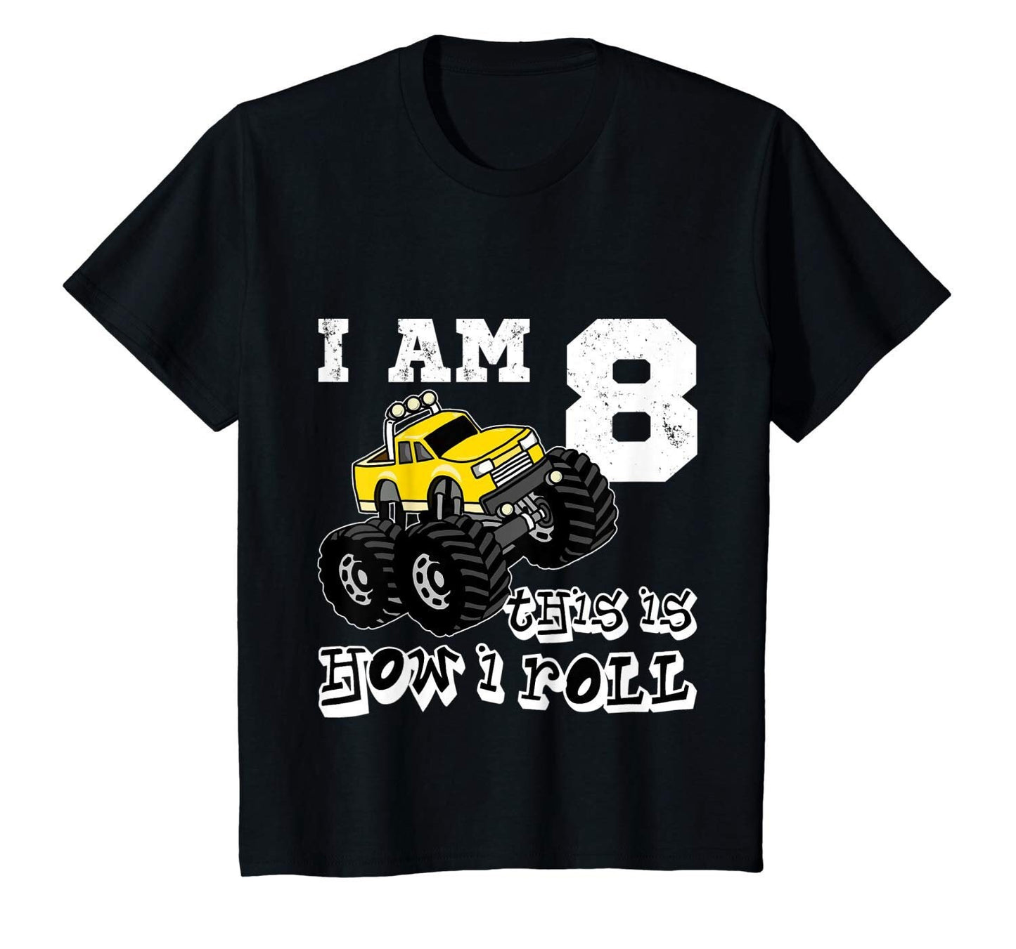Monster Truck, Birthday Shirt, Yellow Truck, Gift for Birthday Boy, This is How I Roll, Truck Print, Monster Truck Shirt, Truck Party