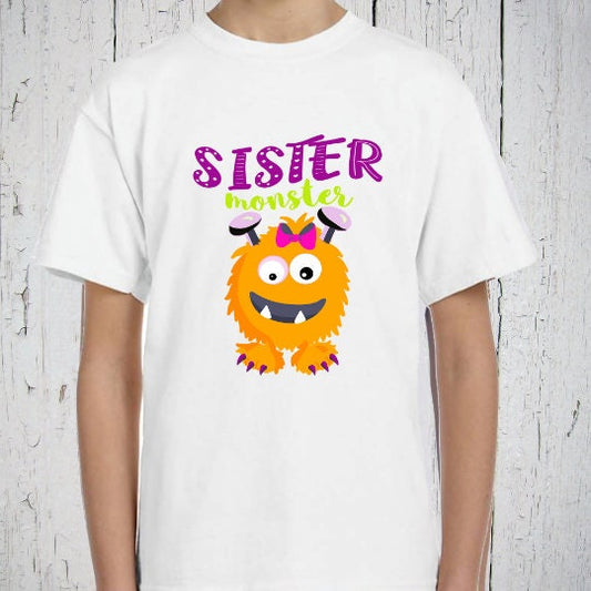 Sister Monster Shirt, Sister Gift, Sister Birthday, Gift for Sister, Big Sister Shirt, Monster 1st Birthday, Monster Party, Big Sis To Be