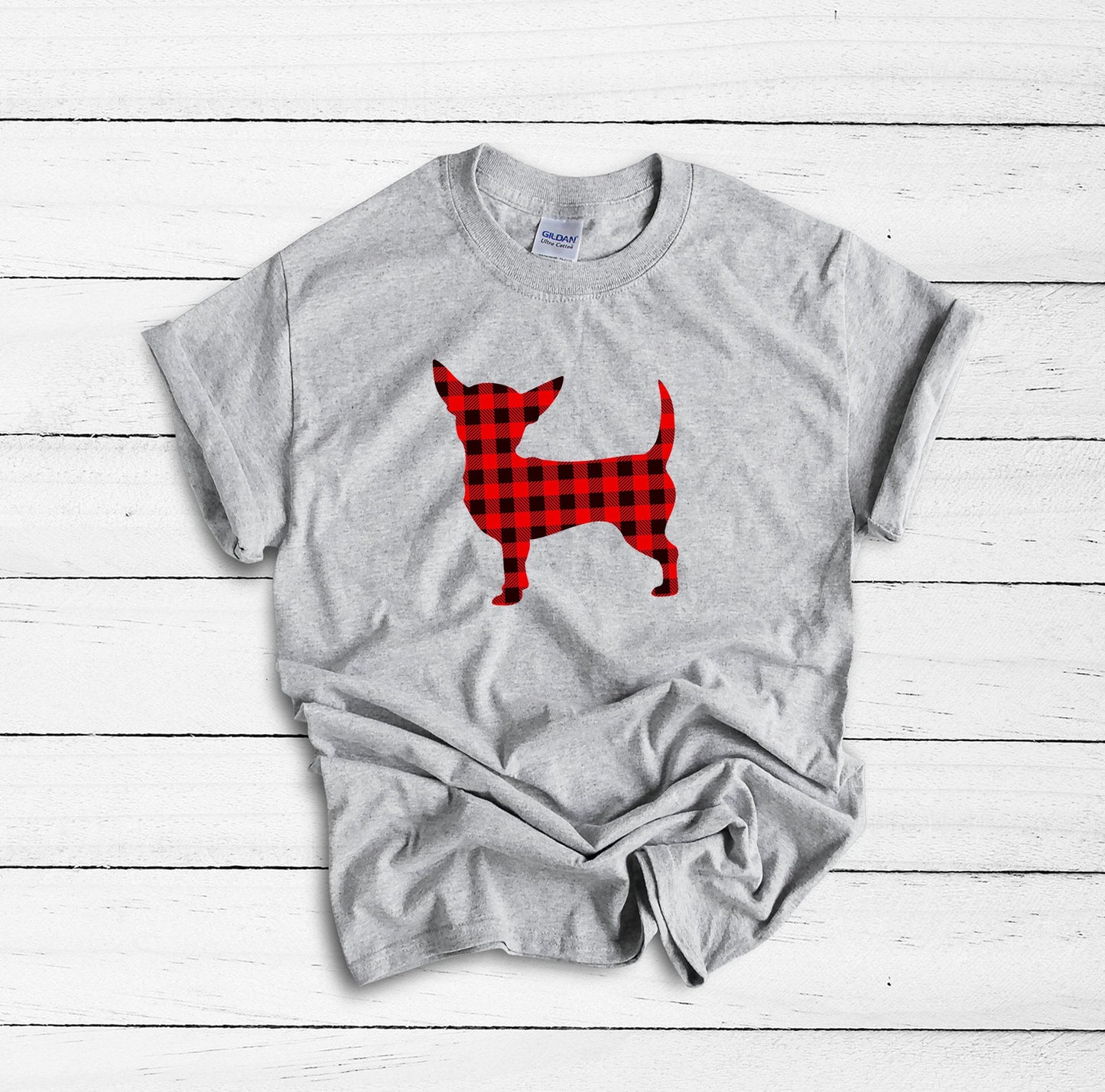 Chihuahua Shirt, Buffalo Plaid, Chihuahua Mom, Dog Mom Shirt, Chihuahua Clothes, Dog Mom Gift, Chihuahua Art, Gift for Mom, Chihuahua Lover
