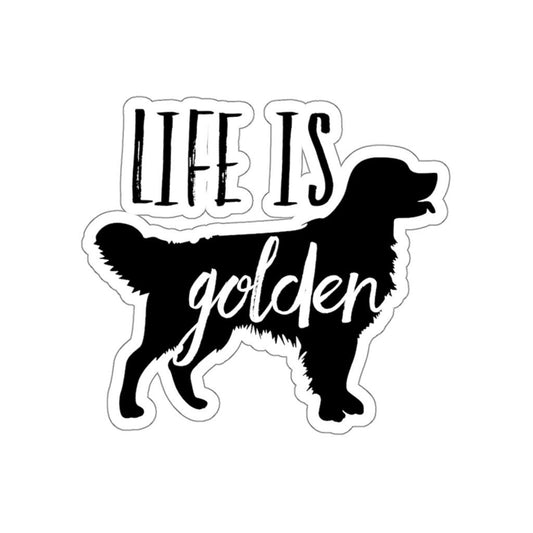 Life Is Golden Sticker, Golden Retriever, Pet Sticker, Vinyl Car Window Decal, Dog Lover, Dog Mom, Dog Walker Gift, Dog Sticker, Planner