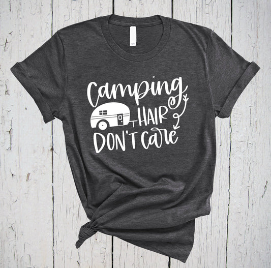 Camping Hair Don't Care, Funny Camping Shirt, Nature T Shirt, Camping Shirts, Camp Life, Camp Hair Don't Care, Camping T Shirt, Camping Tees