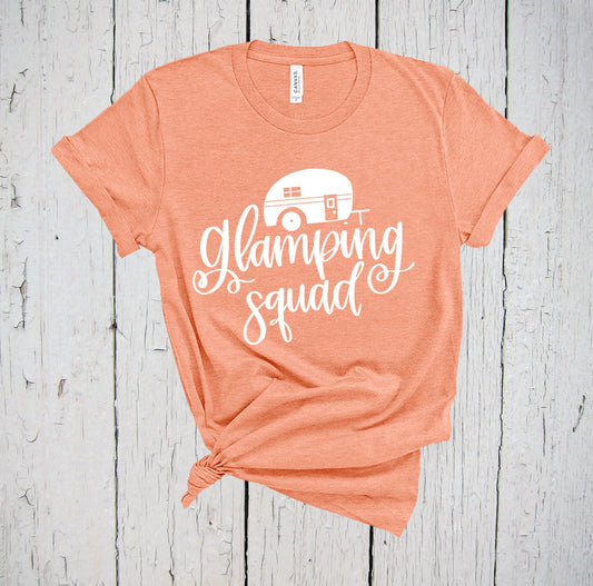 Glamping Squad, Funny Camping Shirt, Slumber Party Squad, Bride Squad Shirts, Glamping Party, Bachelorette Party, Party Camper, Fancy Camper