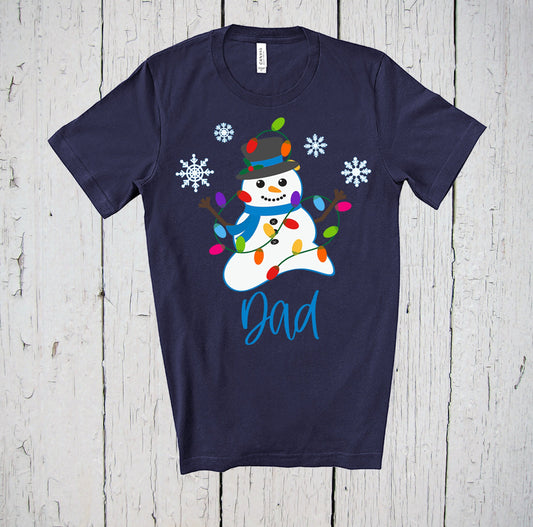 Dad Snowman, Cute Christmas Shirt, Snowman Tee, Personalized Shirt, Holiday Shirt, Snowman Shirt, Dad Shirt, Christmas Shirt, Gift for Dad