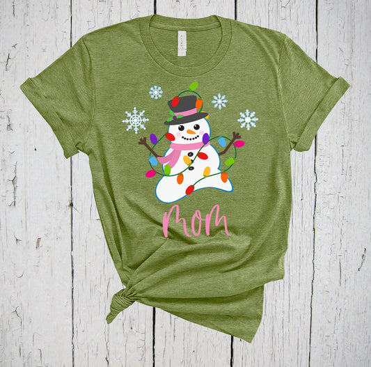 Mom Snowman, Cute Christmas Shirt, Snowman Tee, Custom Shirt, Personalized Shirt, Holiday Shirt, Snowman Shirt, Mom Shirt, Gift for Mom