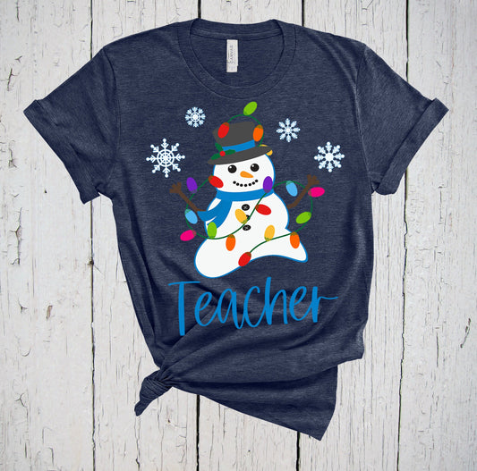 Snowman Teacher, Christmas Teacher Shirt, Snowman Shirt, Elementary Teacher, I Love My Students, Snowflakes Shirt, 1st Grade Teacher Shirt