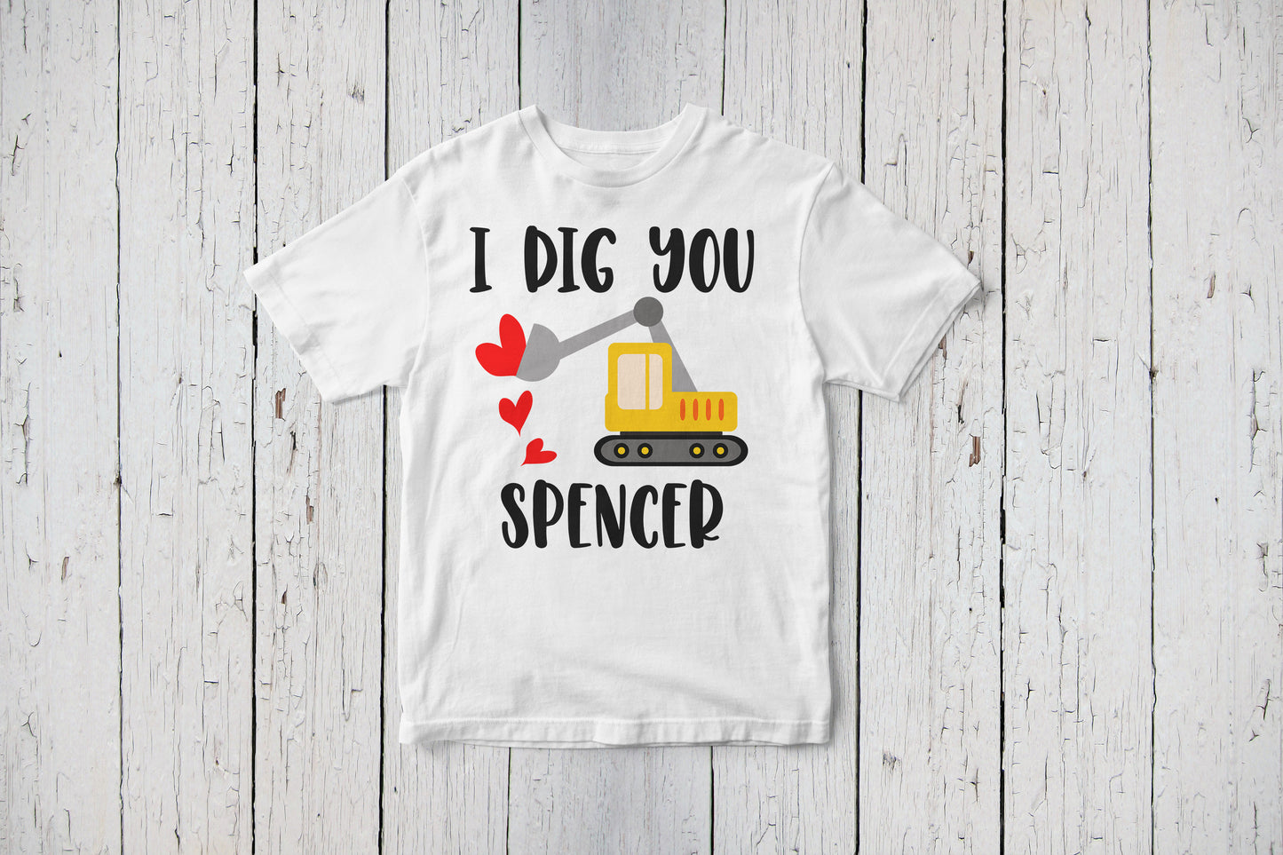 I Dig You, Boy's Valentine Shirt, Construction Truck, Toddler Boy Shirt, Child's Valentine's Day Shirt, Kids Valentine Tee, Customized Shirt