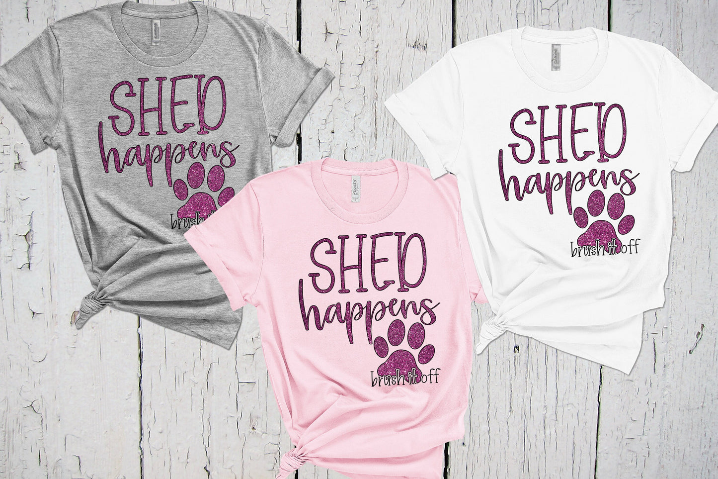 Shed Happens Brush It Off, Fur Mama Shirt, Rescue Mom, Gifts for Dog Lovers, Dog Groomer, Dog Shirt for Women, Dog Lover Shirt, Faux Glitter