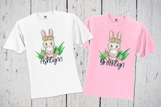 Easter Bunny Shirt, Personalized Easter Outfit, Bunny Rabbit Tees, Rabbit Ears, Cute Easter Shirt, Easter Shirt for Girl, Cute Bunny Rabbit