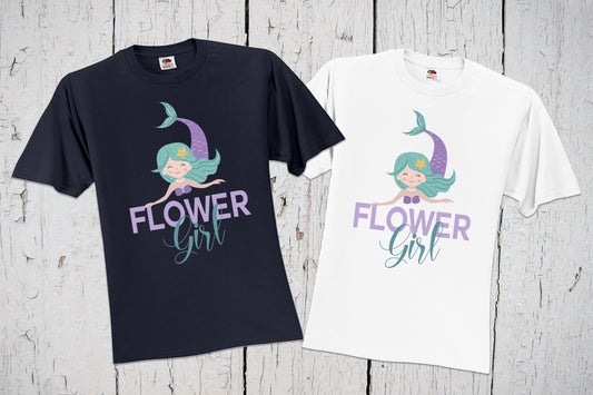 Mermaid Wedding, Flower Girl Shirt, Flower Girl Gifts, Flower Girl Proposal, Be My Flower Girl, Flower Girl Mermaid Tee, Bridal Party Gifts