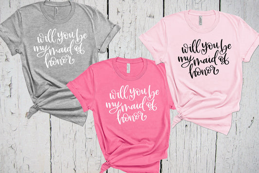 Will You Be My Maid of Honor Shirt, Bachelorette Shirts, Maid of Honor Tee, Matron of Honor Gift, Maid of Honor Proposal, Bridal Party Shirt