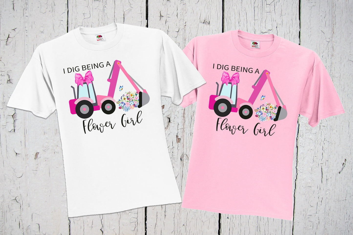 Flower Girl T Shirt, Bridal Shower Shirts, Flower Girl Gifts, Team Bride Shirts, Flower Girl Proposal, Little Miss Bulldozer, Bridal Party