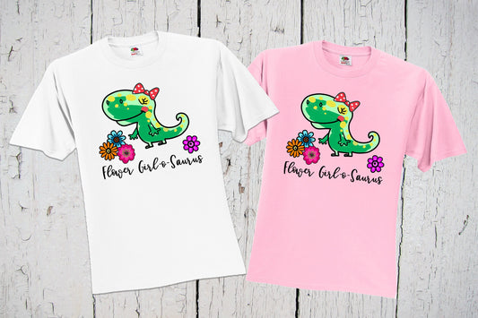 Flower Girl T Shirt, Flower Girl-O-Saurus, Dinosaur Shirt, Bridal Shower Shirts, Flower Girl Gifts, Flower Girl Proposal, Bridal Party Tee