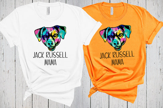 Jack Russell Mama Shirt, Fur Mama, Jack Russell Terrier, Jack Russel, Boho Pup Tshirt Gift, Bohemian Style, Tie Dye Shirt, Retro Shirt Tee
