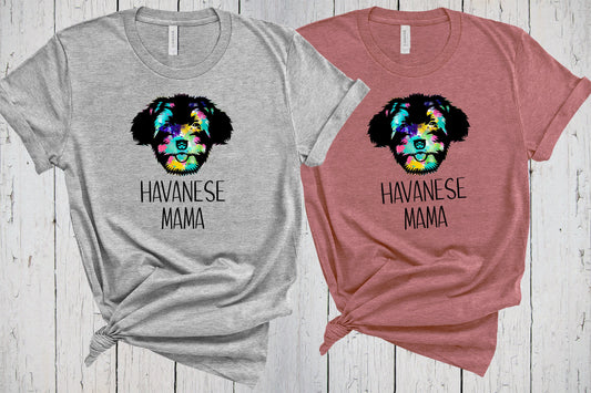 Havanese Mama Shirt, Fur Mama, Havanese Shirt, Havanese Mom, Havi Mama, Boho Pup Tshirt Gift, Bohemian Style, Tie Dye Shirt, Retro Shirt Tee
