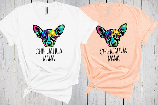 Chihuahua Mama Shirt, Fur Mama, Chihuahua Mom, Boho Pup Gift, Chihuahua Art, Bohemian Style, Tie Dye Shirt, Retro Shirt, Chihuahua T-Shirt