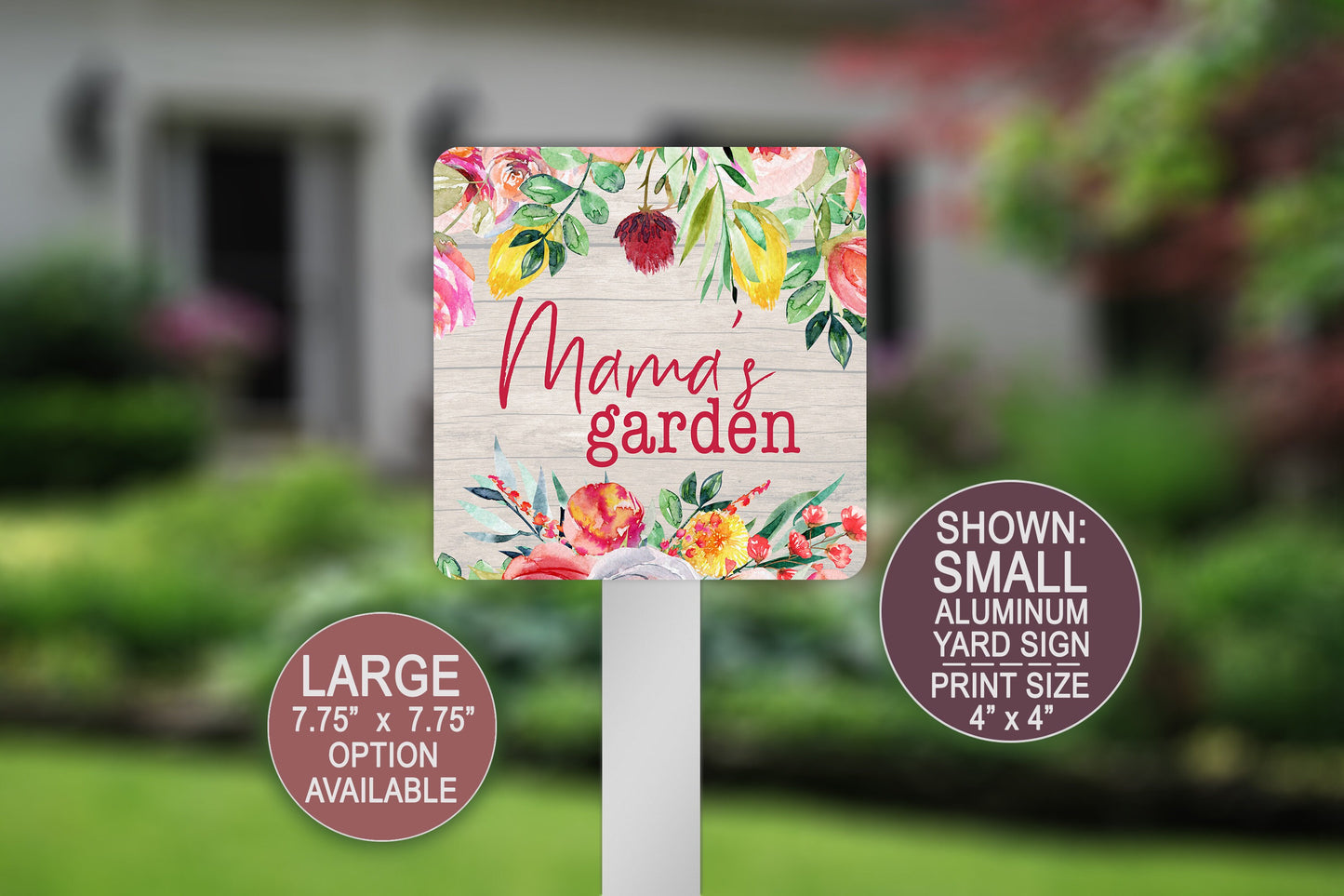 Mama's Garden, Aluminium Flower Garden Yard Sign, Patio Flower Pot Decoration, Lawn Decor, Wildflowers Sign, Metal Garden Sign, Gift for Mom