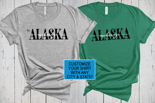 Alaska Shirt, Anchorage Alaska, Travel Shirt, Game Day Shirt, City Maps, Hometown Shirt, Alaska State T Shirt, Vacation Shirt, Anchorage Tee