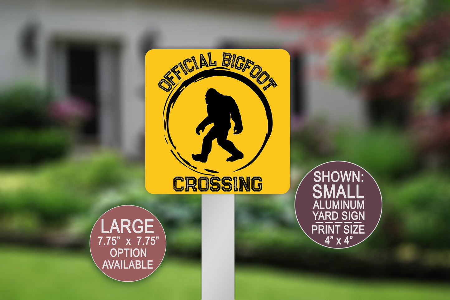 Patio Sign, Big Foot Crossing, Big Foot Yard Art, Yard Sign, Metal Lawn Garden Decor, Halloween Monster Decoration, Big Foot Xing, Yard Sign