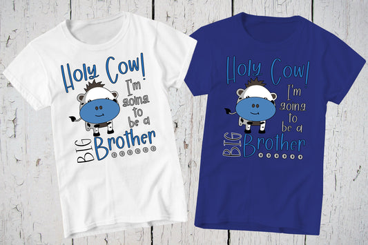 Holy Cow I'm Going To Be A Big Brother, Cow Shirt, Big Brother To Be, Big Brother Tee, Big Bro Shirt, Pregnancy Announcement, Kids Cow Shirt