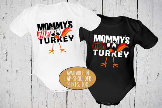Mommy's Little Turkey, Thanksgiving Shirt, Infant Bodysuit, Fall Baby Outfit, Little Turkey Shirt, Baby Shower Gift, Thanksgiving Baby