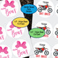Gender Reveal, Team Bows, Team Dirt Bikes, Sticker Sheet, Party Favor Decals, Team Boy, Team Girl, Gift Bag Stickers, Baby Shower Stickers