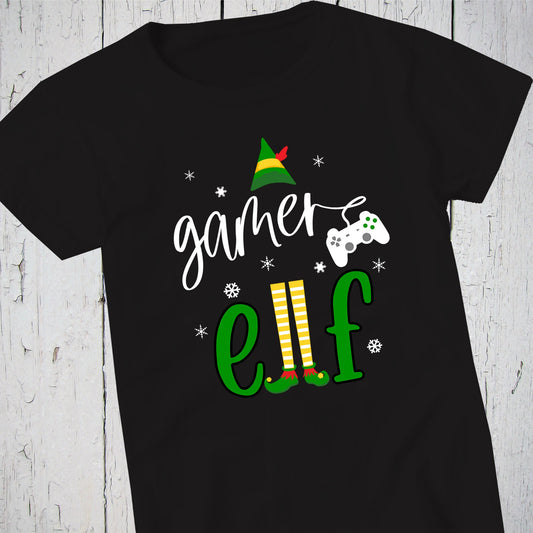 Gamer Elf, Gamer Elf Christmas Shirt, Elf Family Shirts, Video Gamer, Gamer Shirt, Christmas Elf, PC Gamer Gift, Video Game, Holiday Top