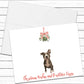 Pit Bull Dogs, Christmas Card, Christmas Wishes and Mistletoe Kisses, Pitbull Dog Greeting Cards, Holiday Card, Blank Cards With Envelopes