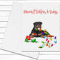 Rottweiler Christmas Card, Merriest Wishes & Wags, Christmas Card, Rottie Mom Holiday Card, Blank Cards With Envelopes, Blank Greeting Cards