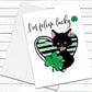 St Patricks Day Card, Black Cat, Friend Card, I'm Feline Lucky, Funny Greeting Cards, Blank Greeting Cards, Funny Cards, Saint Patricks Day