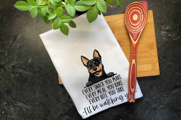 Australian Cattle Dog, Funny Kitchen Towel, Every Bite You Take, Dog Tea Towels, Hand Towels, Hanging Towels, Dog Lover Gift, Dog Mom Gift