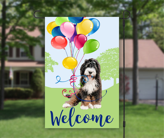 Bernedoodle Gifts, House Flags, Welcome Sign, Garden Decorations, Dog Lovers Gift, Outdoor Flag, New Home Gift, Pet Lover Gift, Mother's Day