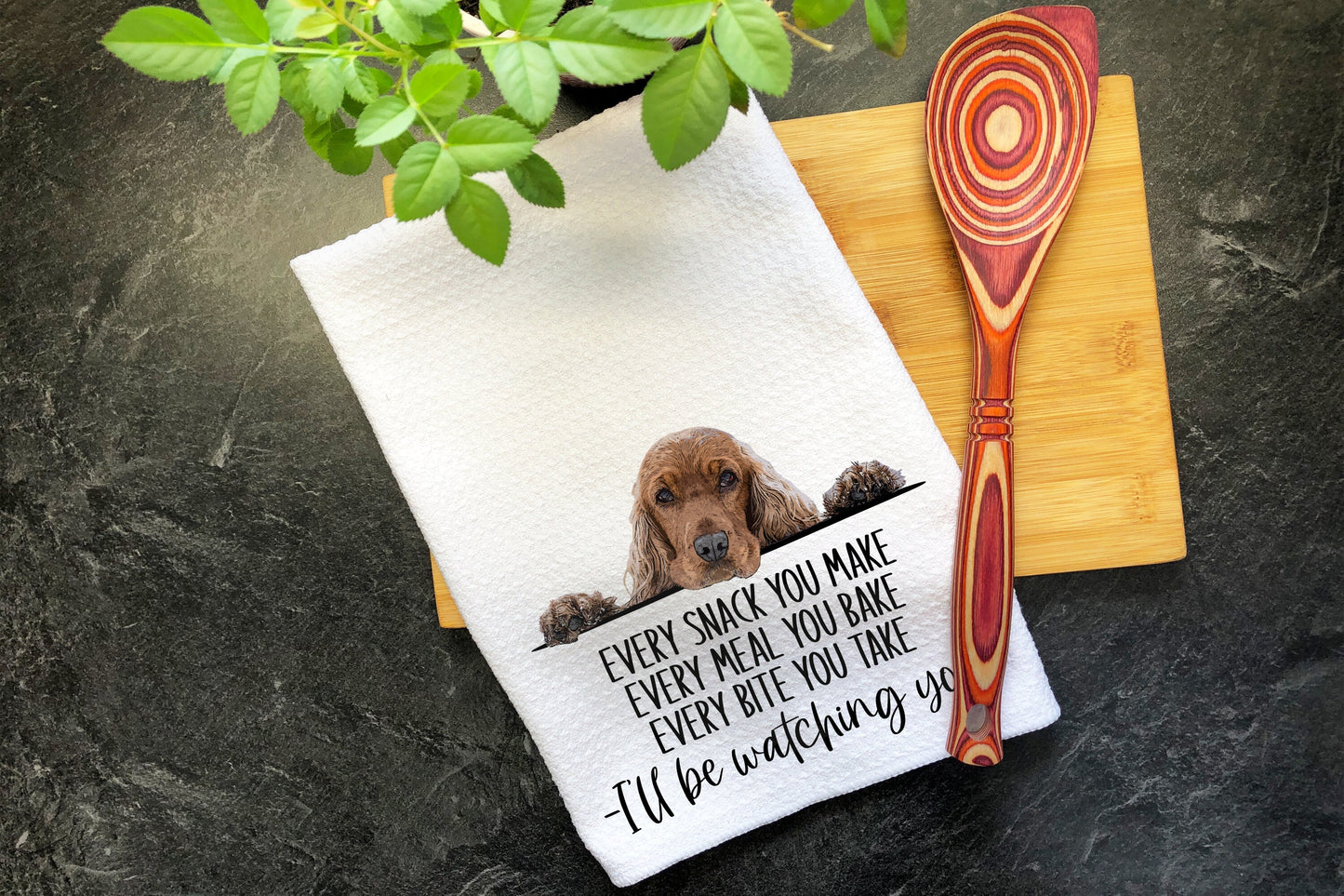 Cocker Spaniel, Kitchen Towels, Every Snack You Make, I'll Be Watching You, Tea Towels, Dish Towels, Bowling Towel, Funny Dog Mom Gift