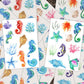 Sea Horses Starfish, Sticker Sheets, Vinyl Decal, Seahorse Clipart, Birthday Party Favor Sticker, Sea Animals Stickers, Ocean Nautical Beach