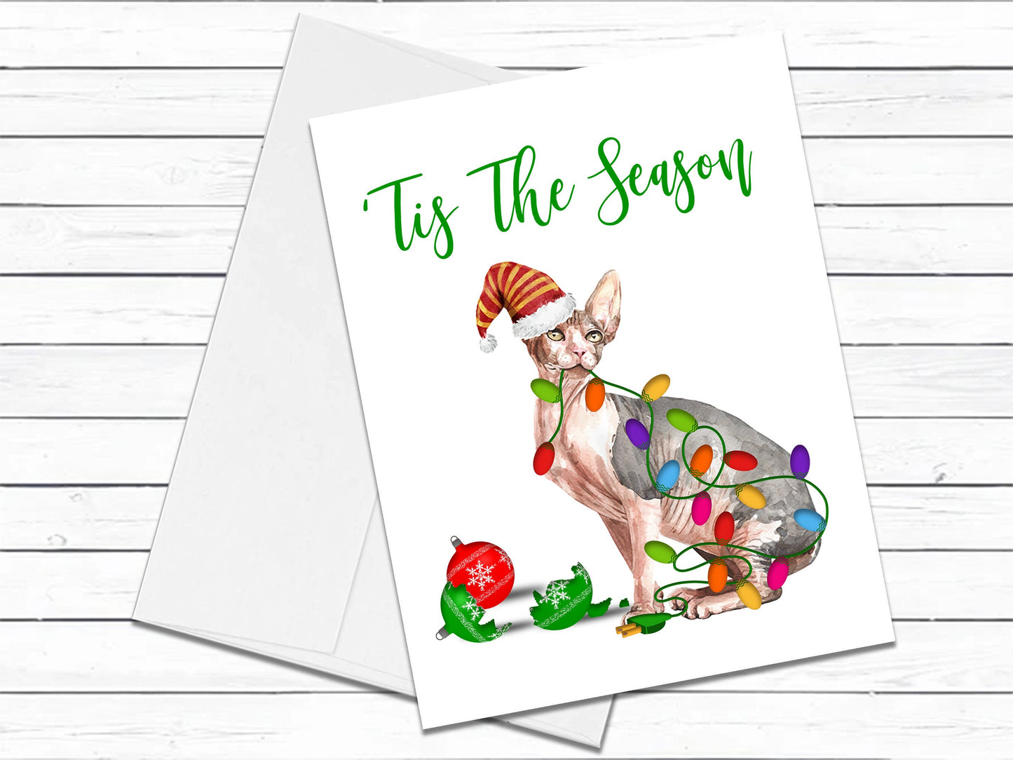 Sphynx Cat, Christmas Cards, Funny Holiday Cards, Cute Holiday Card, Cat Christmas Card, Holiday Card Set, Cat Lover Gift, Sphynx Cat Gifts