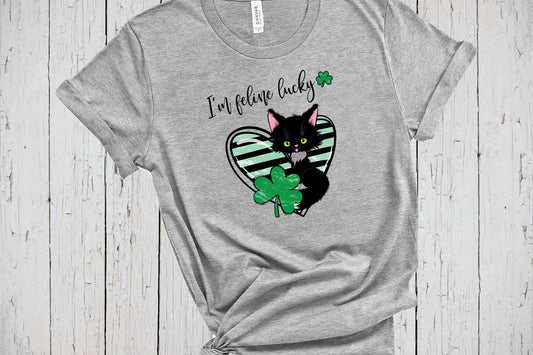 I'm Feline Lucky, St Patricks Day Shirt, Cat Mom Shirt, Cat Owner Gift, Cute Cat Shirts for Women, Cool Cat Shirt, Gifts for Cat Lovers