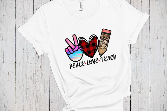 Teacher Tshirts, Peace Love Teach Shirt, Elementary Teacher, Back To School Shirt, Special Ed Shirt, Gift For Teachers, Teacher Gift Idea