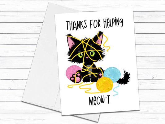 Thank You Cards, Cat Thank You Card, Black Cat, Friend Card, Funny Greeting Cards, Blank Greeting Cards, Funny Cards, Funny Cat Gift Card