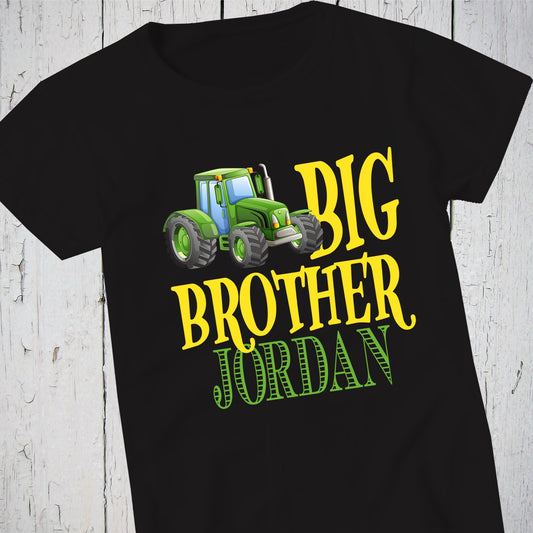 Green Tractor, Big Brother Tshirt, Big Brother Gift, Big Brother Shirt, Boys Tractor Shirt, Farm Tractor, Pregnancy Tee, Announcement Shirt