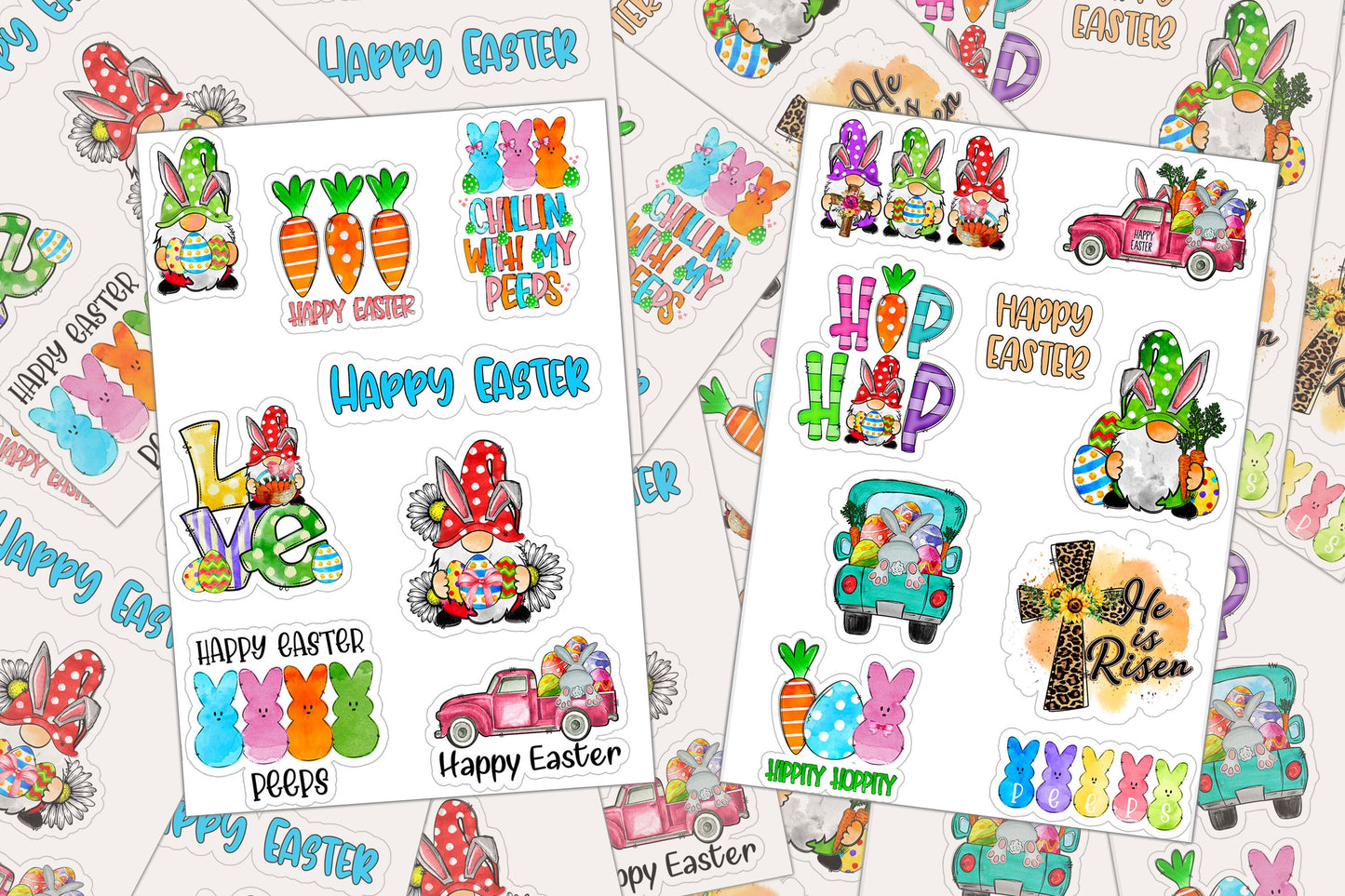 Easter Gnome Stickers, Sticker Sheet, Vinyl Decal, Easter Basket Stickers, Vinyl Sticker Sheet, Gnome Planner, Happy Easter, Easter Journal