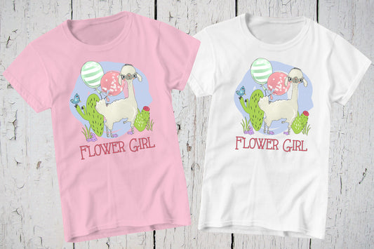 Llama Shirt, Flower Girl Present, Bridal Shower Gift for Flower Girl, Toddler Flower Girl, Wedding Flower Girl Tshirt, Bridal Shower Shirt