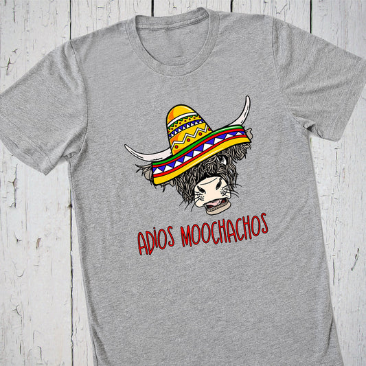 Adios Moochachos, Funny Toddler Shirt, Highland Cow, Fiesta Shirt, Cinco de Mayo Boy Shirt, Farm Girl Shirt, Kids Cow Shirt, Graphic Shirt