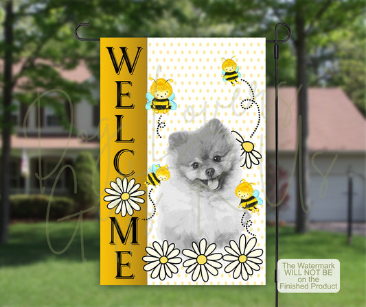 Pomeranian Gifts, House Flags, Welcome Sign, Garden Decorations, Dog Lovers Gift, Outdoor Flag, New Home Gift, Mother's Day Gift, Spitz Dog