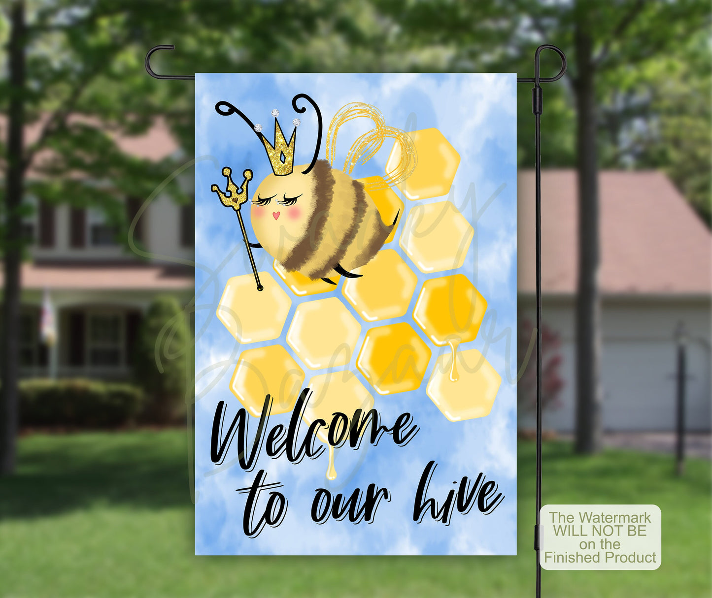 Welcome To Our Hive, Bumble Bee, House Flags, Summer Garden Flag, Garden Decoration, Camping Flag, Garden Decor, Outdoor Flag, New Home Gift