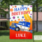 Semi Truck, Birthday Garden Flag, House Flags, Custom Flag, Drive By Birthday, Porch Flag, Birthday Decor, Yard Flag, Big Rig, Party Banner