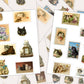 Vintage Cat, Journal Sticker Sheet, Planner Stickers, Laptop Decal, Kitten Sticker, Vintage Book, Cat Lovers Gifts for Women, Cat Portrait