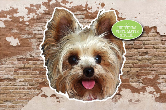 Yorkie Sticker, Small Dog Sticker, Gift for Mom, Cute Dog Sticker, Waterbottle Stickers, Vinyl Sticker Laptop, Yorkie Art, Yorkshire Terrier