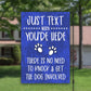 Text When You're Here, Welcome Flag, Don't Knock, Dog Garden Flag, House Flag, Outdoor Flag, Crazy Dogs Live Here, Dog Lover Gift, Dogs Bark