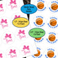 Team Bows, Team Ballers, Gender Reveal, Sticker Sheet, Party Favor Labels, Team Boy Team Girl, Baby Shower Sticker, Pink or Blue, Basketball