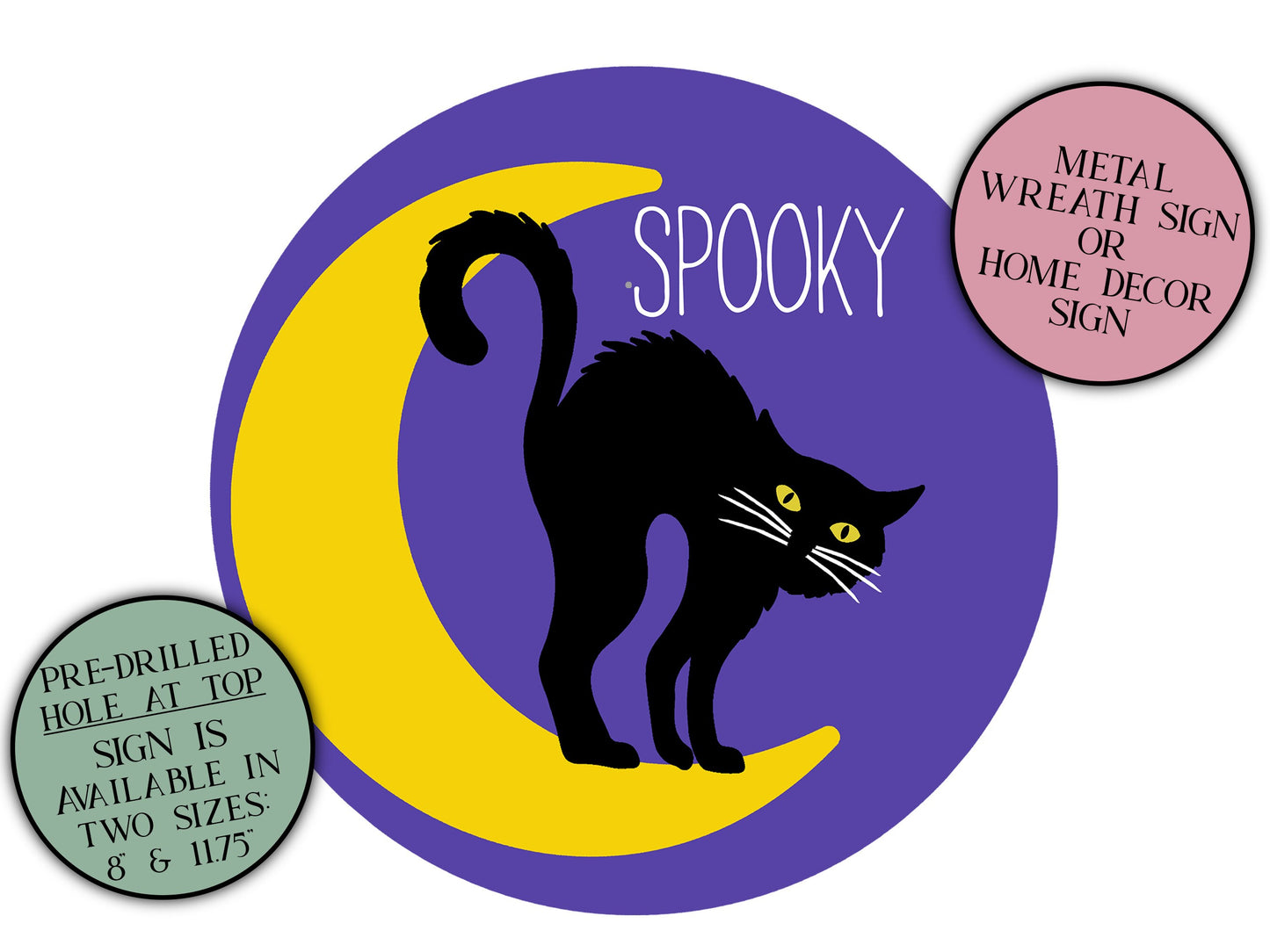 Spooky Season, Black Cat Print, Welcome Sign, Halloween Decor, Fall Wreath Sign, Farmhouse Sign, Front Door Sign, Halloween Cat Porch Sign